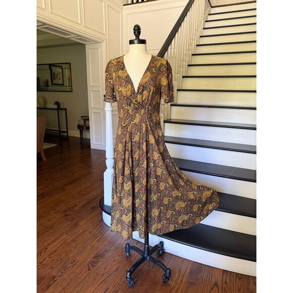 Free People Olivia Dress Fall Autumn Bohemian GardenGirl Rustic Luxury Retro 90s - Picture 9 of 14